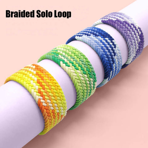 various colored solo loop braided apple watch band with features