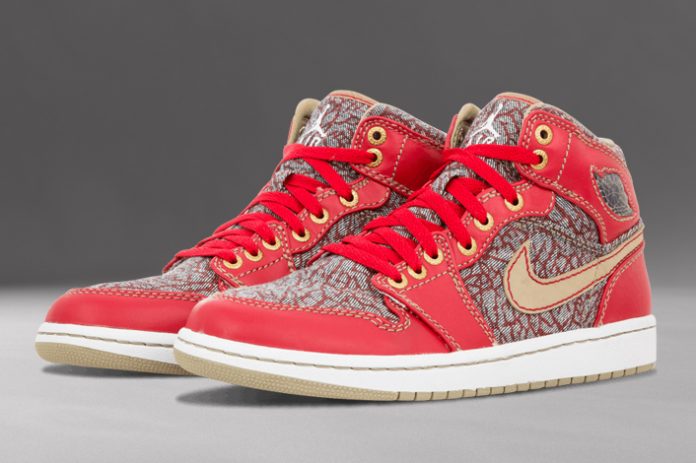 Paio di sneakers alte Air Jordan 1 x Levi's