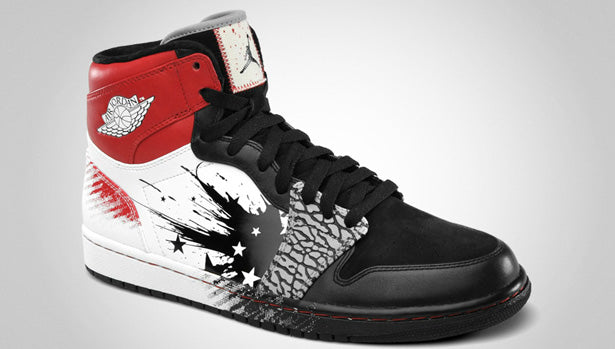 Air Jordan 1 High x Dave White "Wings for the Future(s)" high sneaker black/white/red version