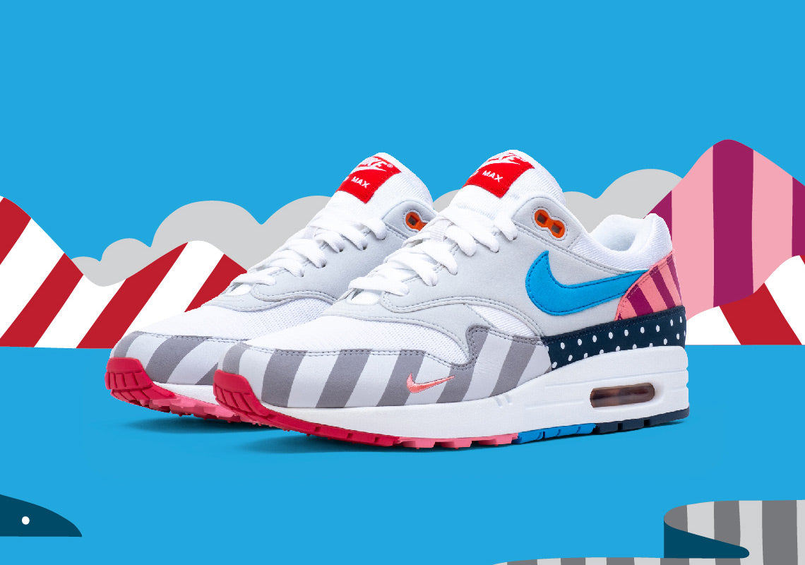 Limited edition Nike x Parra Air Max 1 sneakers in the General Release version intended for the wider public