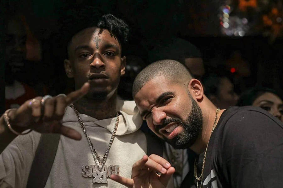 Drake and 21 Savage together during the release of their joint album Her Loss