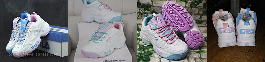 Several fakes of the Disruptor Fila x Atipici sneakers