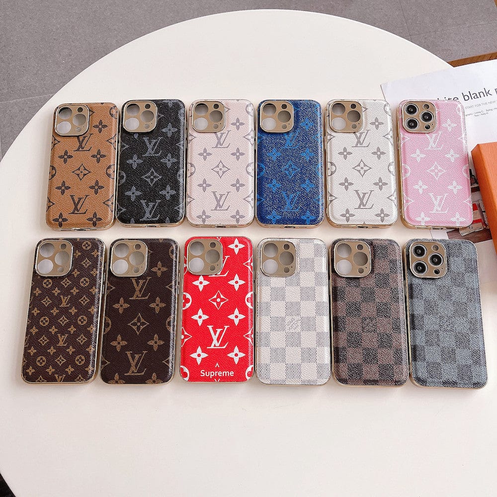 Latest Leather Louis Vuitton iPhone 15 Case - HypedEffect