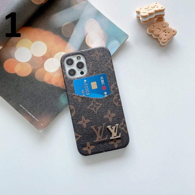 Louis Vuitton Leather Back Pocket Phone Case for iPhone 14 - HypedEffect