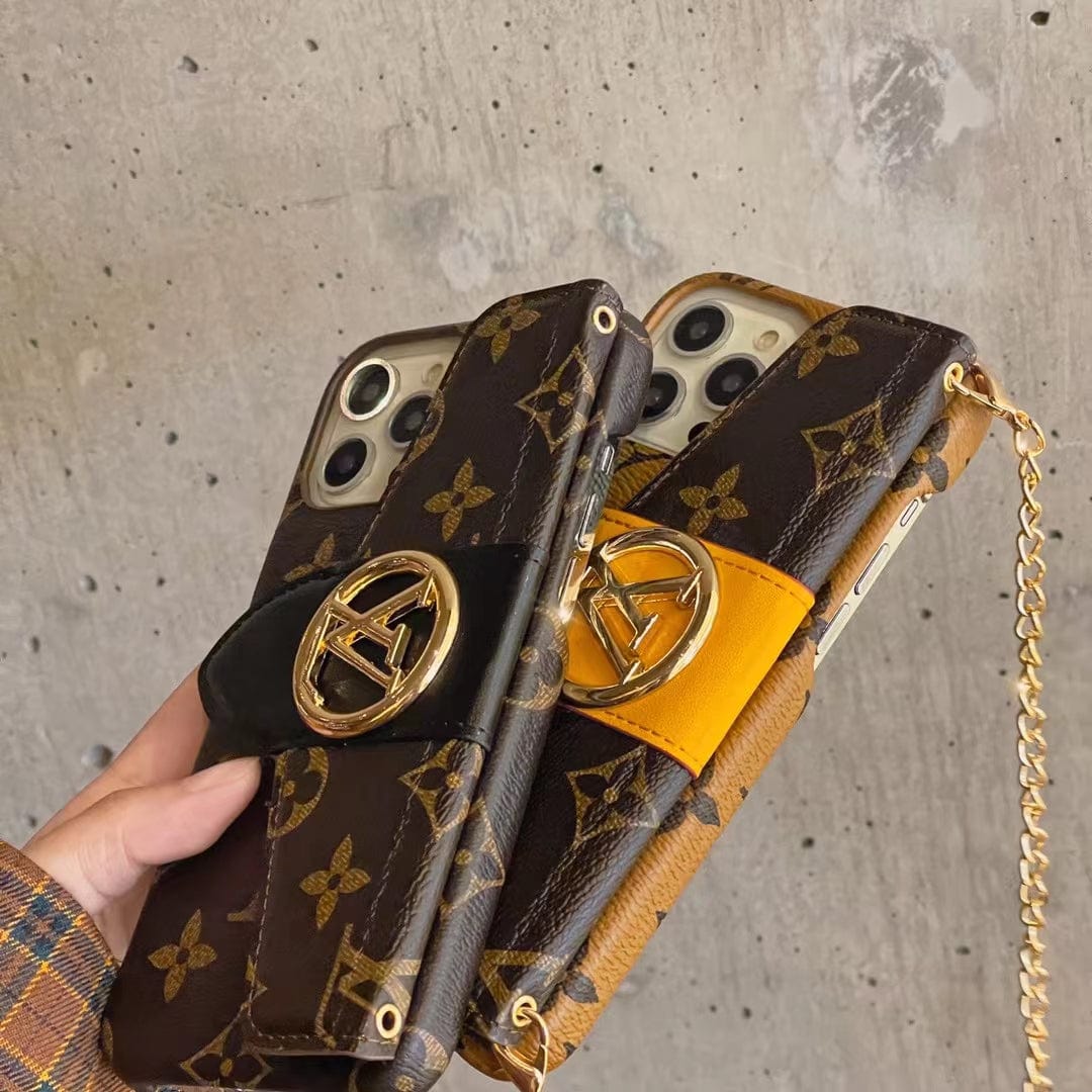 Upcycled Louis Vuitton iPhone 14 wallet phone case – Phone Swag