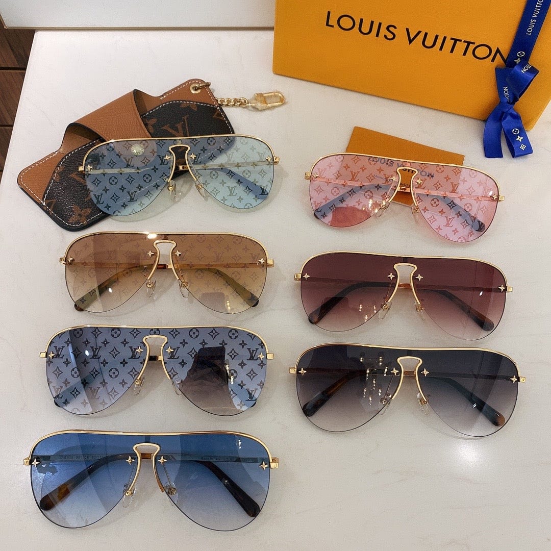Louis Vuitton Grease Mask Sunglasses Silver Metal. Size U