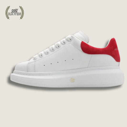 Alexander McQueen Oversized Leather Sneakers (White/Lust Red) EU41