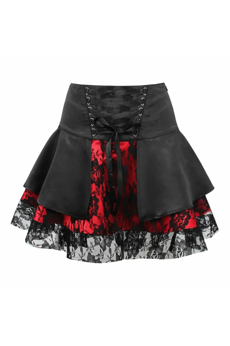 Daisy Red w/Black Lace Gothic Skirt – Leather and Heels