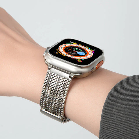 Braided Magnetic Titanium Apple Watch Band