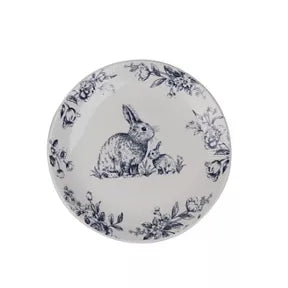 Blue and White Easter Bunny Side Plate