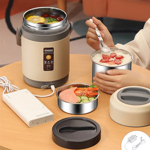 USB Electric Stainless Heated Lunch Box for Office School - GenDTechGadgets