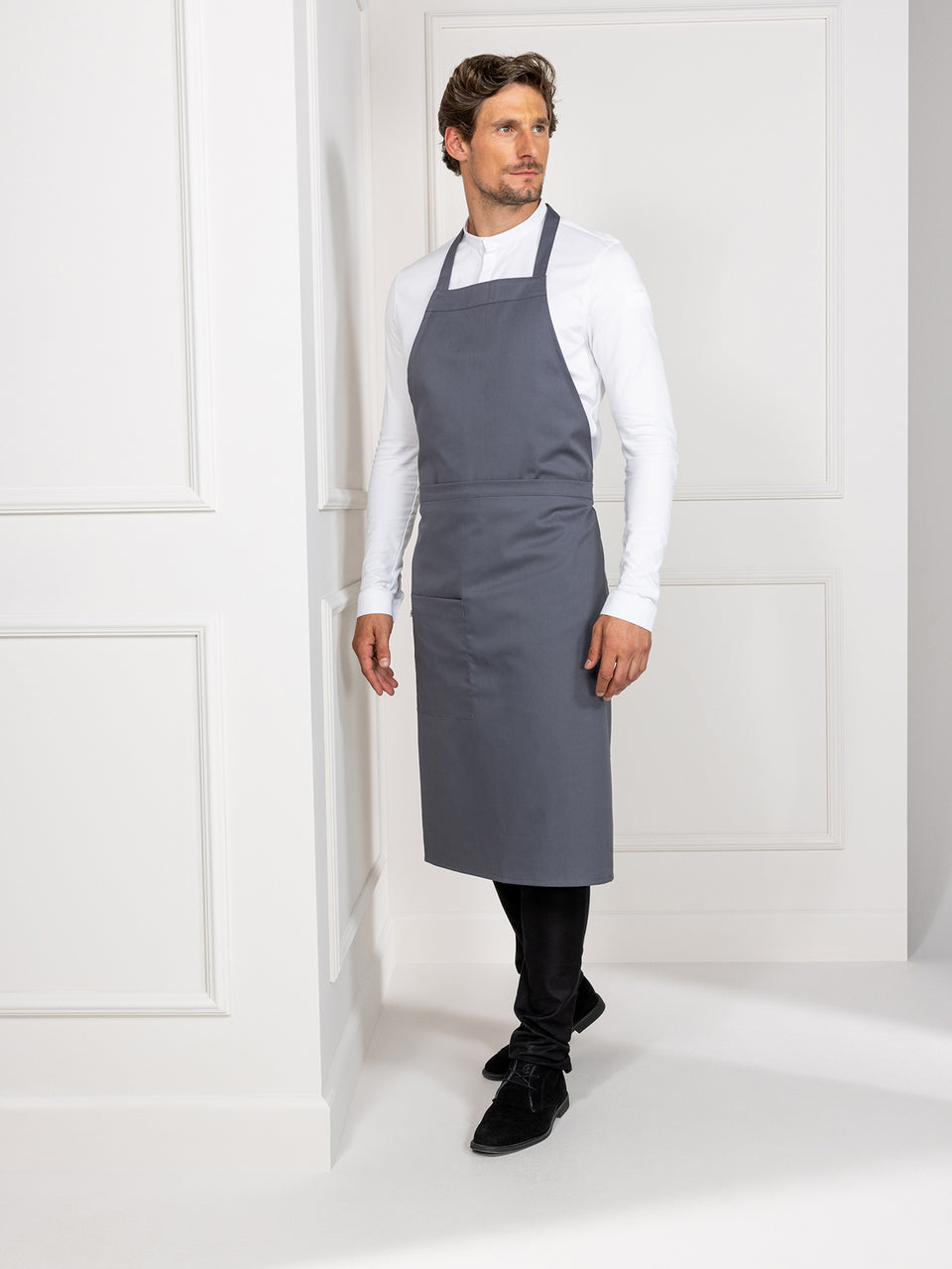 Tablier Serveur Col En V Whites Gris Anthracite - Whites Chefs Clothing