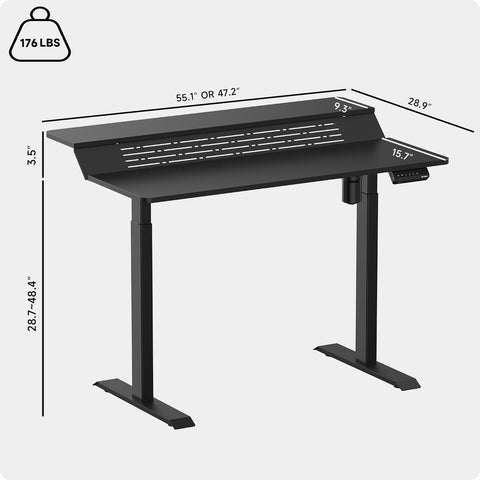 electric standing desk piano dimension size