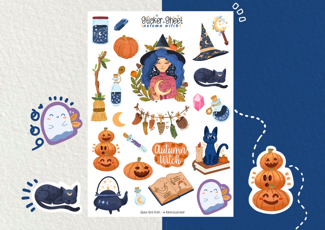 Witching Hour Sticker Sheet, Halloween Sticker Sheet, Witch Potion  Stickers, Witch Planner Stickers, Halloween Stickers, Witchy Stickers