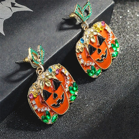 Halloween Skull Pumpkin Lamp Ghost Face Earrings