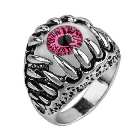 Pink Evil Eye Vintage Dragon Claw Stainless Steel Ring