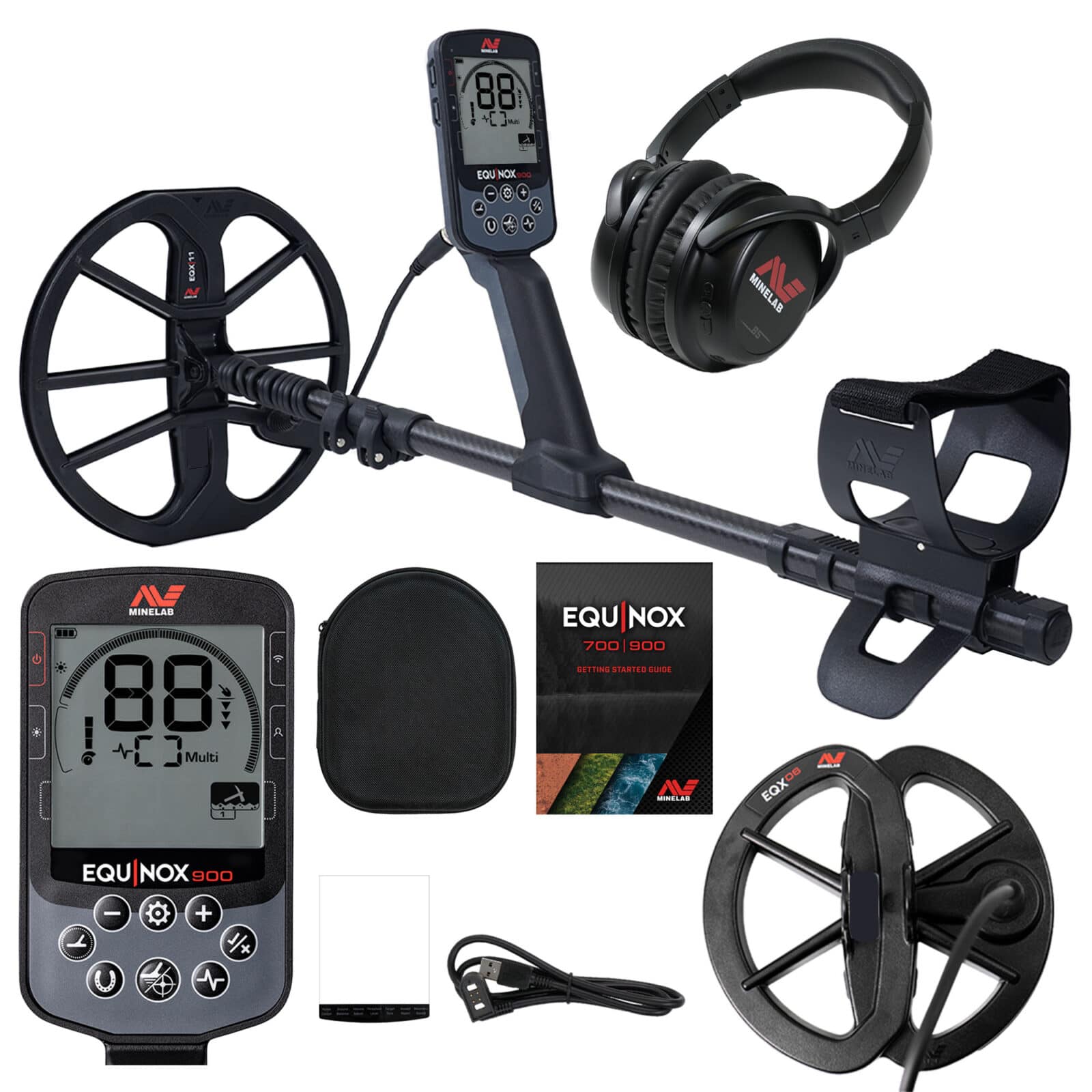 Minelab EQUINOX 900 Multi-IQ Metal Detector with 11