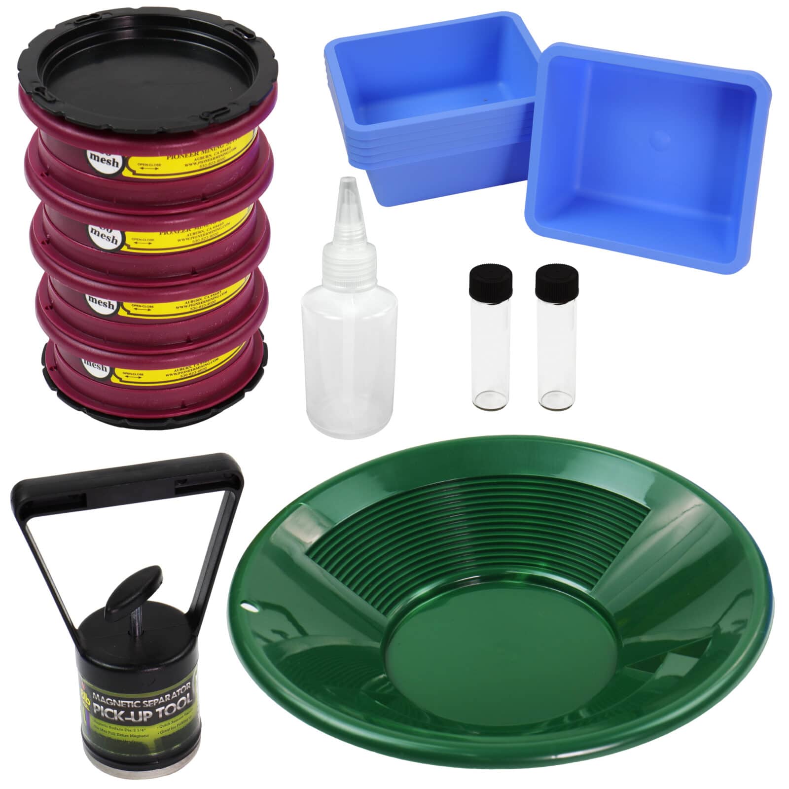 7 Piece Prospecting Mining Panning Kit Classifier & 2 Mesh Gold Siftin–  Serious Detecting