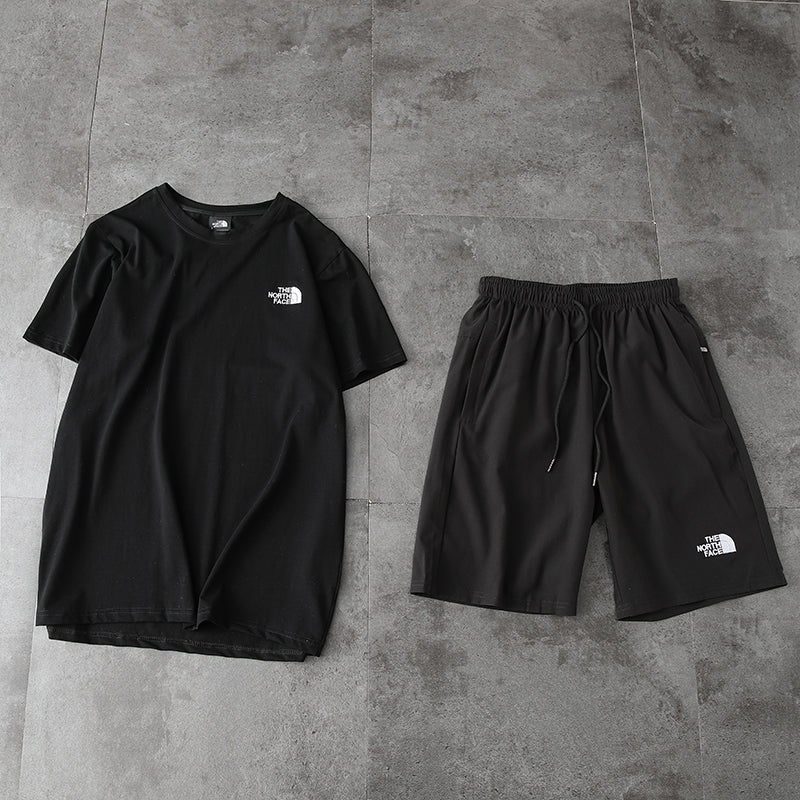 The North Face New Fashion Casual Women Men Short Sleeved T-shirt Shorts Summer Two-Piece Set