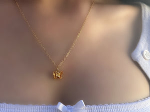 Topaz Butterfly Necklace - GirlyPop