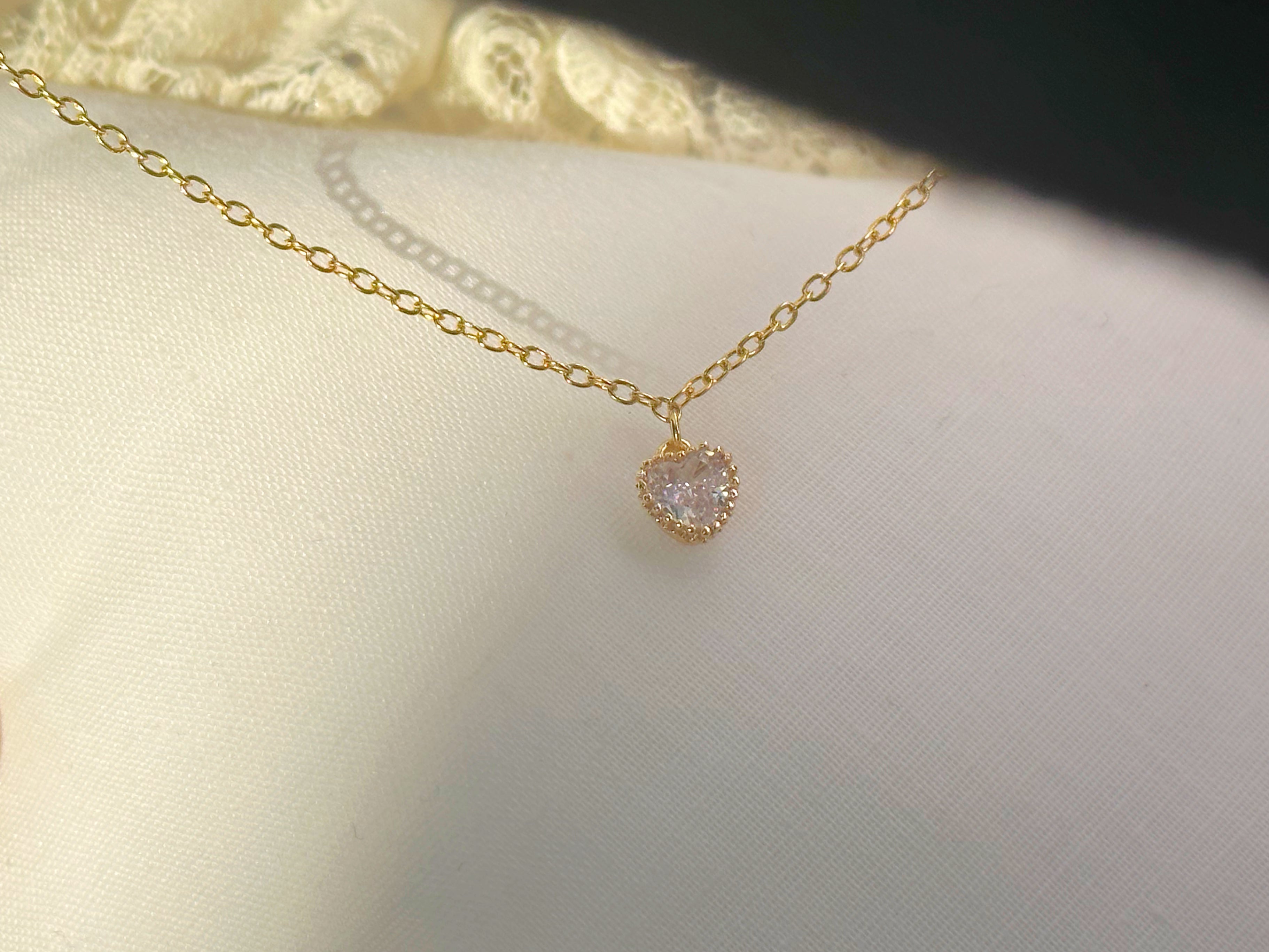 Sarah Clear Heart Necklace