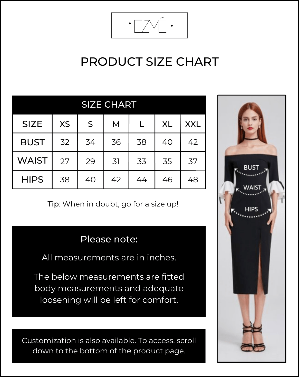 Size Chart – Ezme Studio