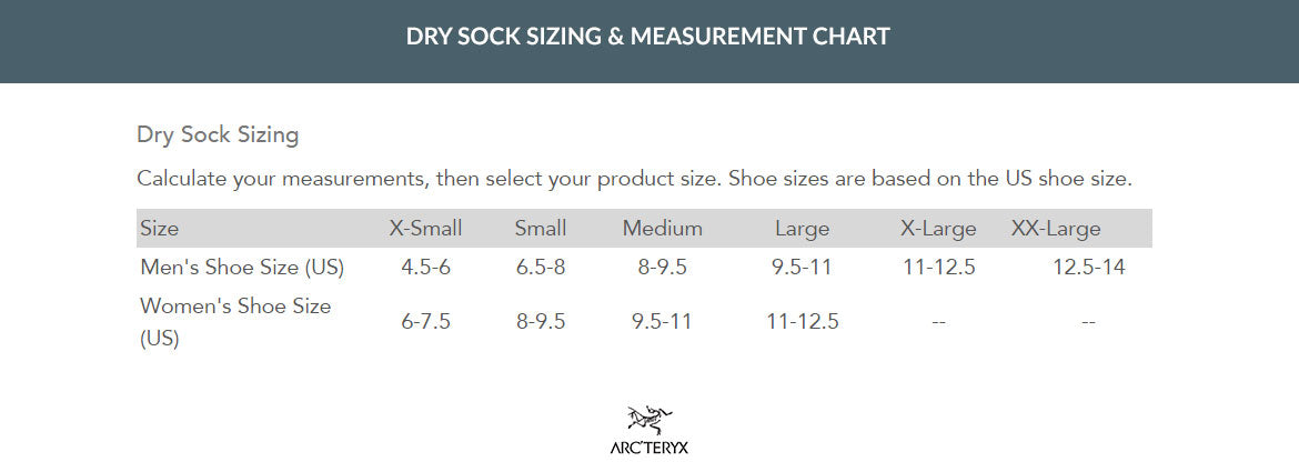 Arcteryx Size Chart Uk
