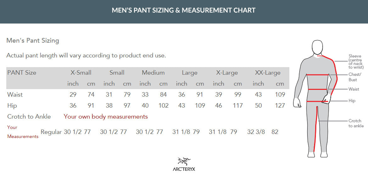 Arcteryx Gloves Size Chart
