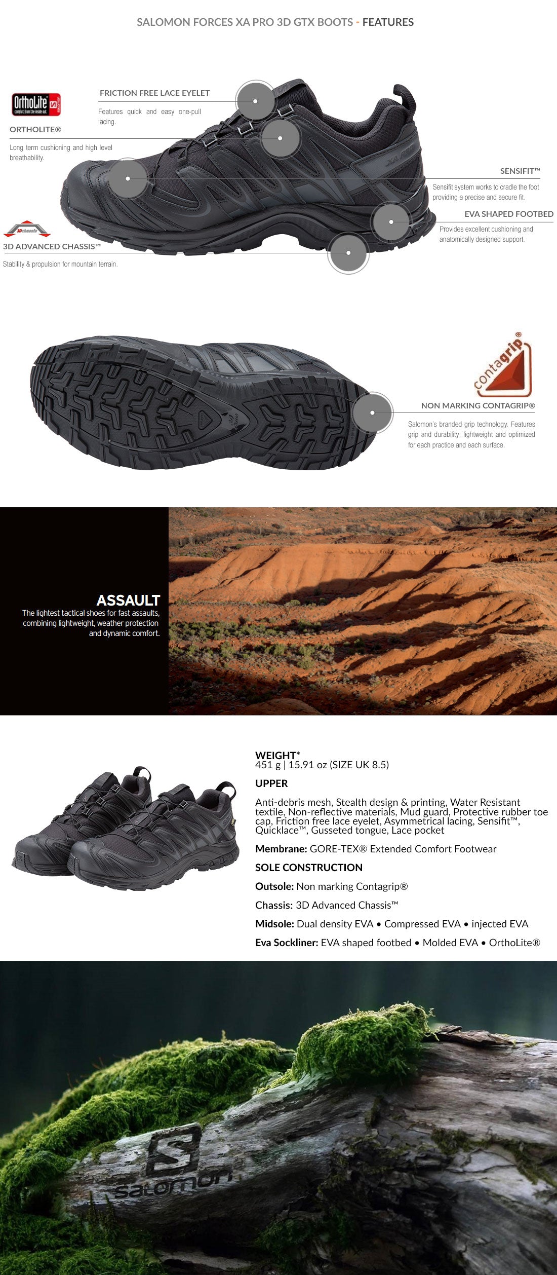 Salomon Forces XA Pro 3D GTX Boots - Black