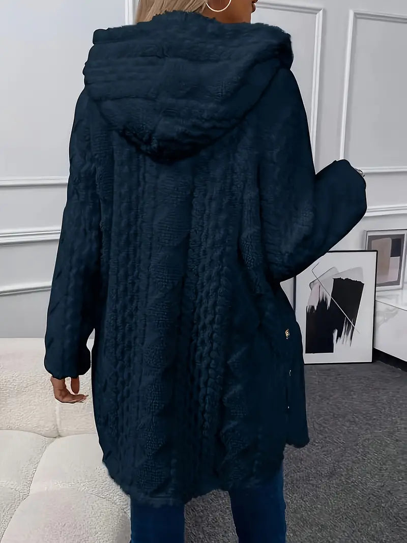 Product Image for Teddy Hoodie mit Knöpfen an der Vorderseite, Khaki / 2XL