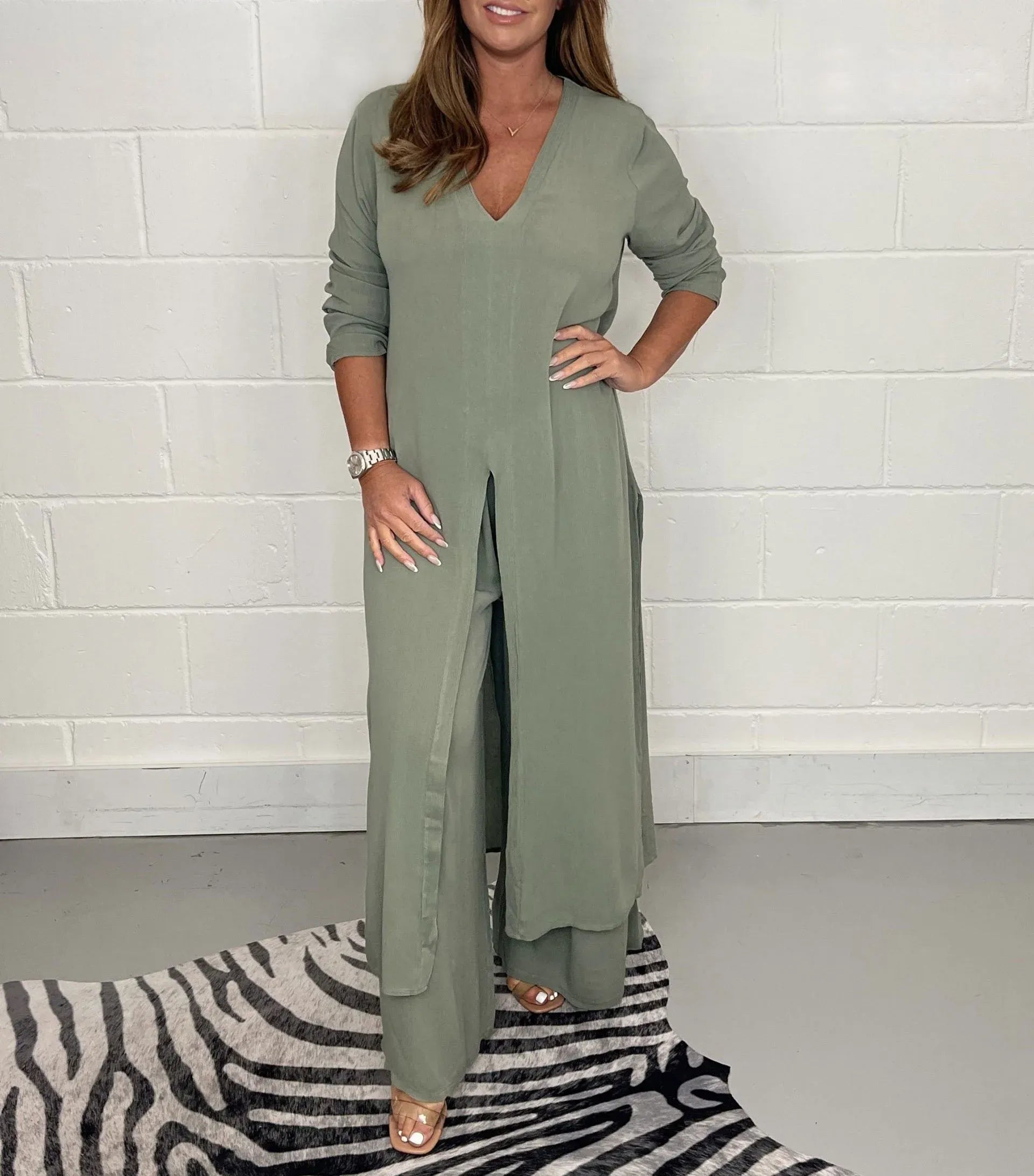 Product Image for Heidi-Mode | Delige Dik Leinen Set mit Regular Fit, Grün / 5XL