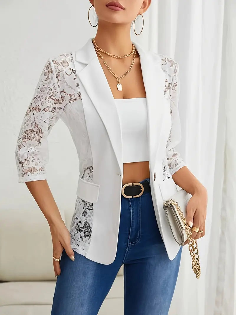 Product Image for Heidi-Mode | Spitzen Blazer Jacke, Weiß / L