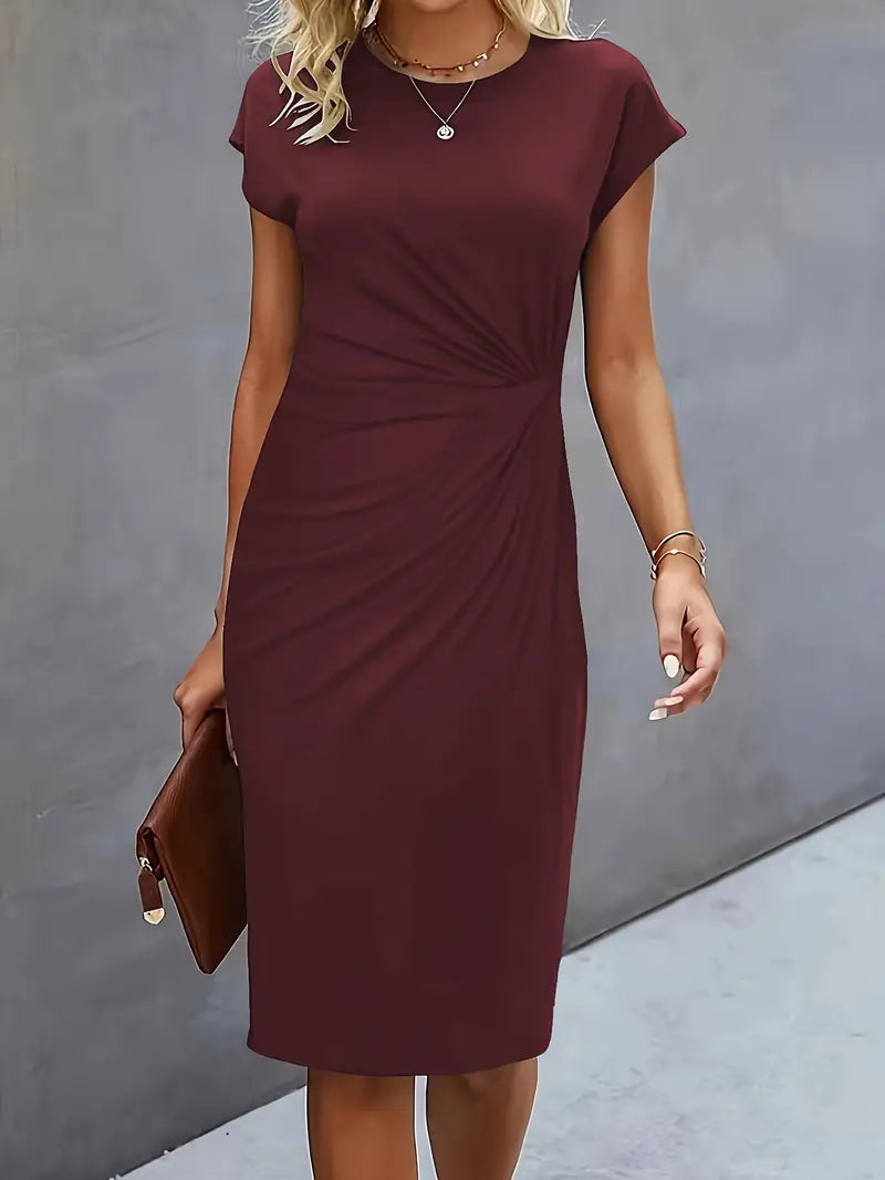 Product Image for Heidi-Mode | Runde Halskleid Zeitloser Stil für Jeden Anlass, Rotbraun / L
