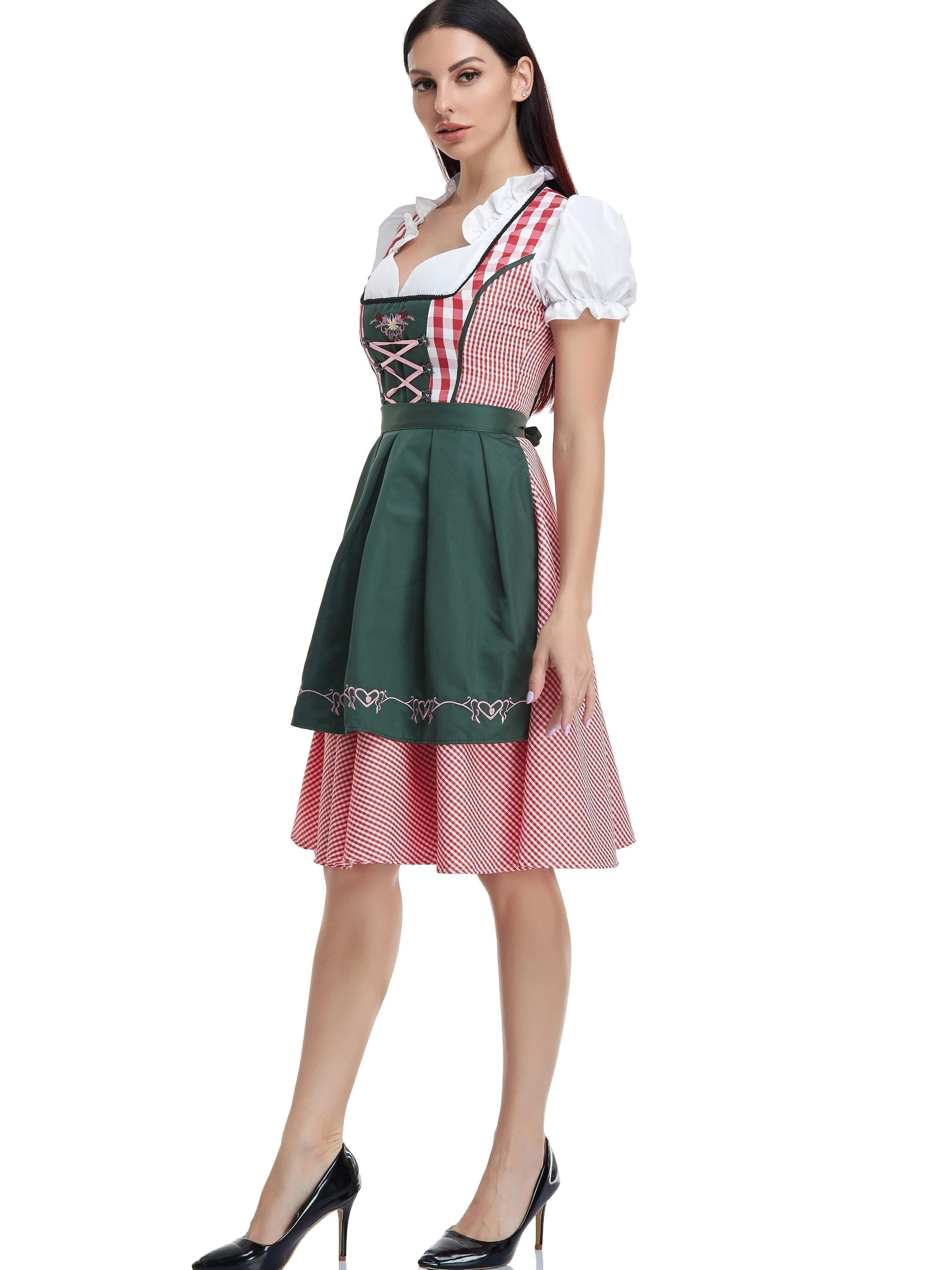 Product Image for Heidi-Mode | Bayerisches Oktoberfest Dirndl Kleid, Olivgrün / XL
