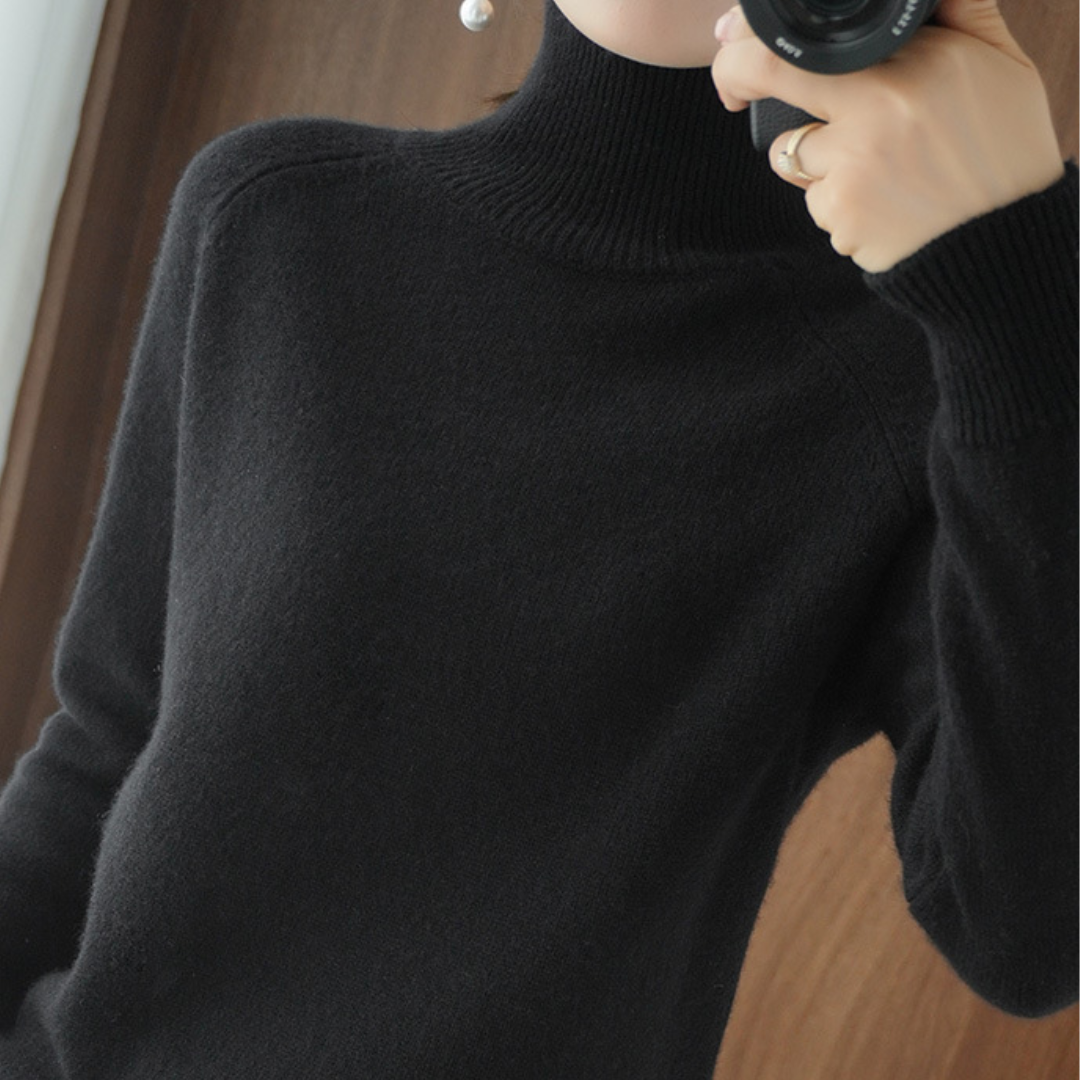 Product Image for Heidi-Mode | Rollkragen Pullover aus Merinowolle, Schwarz / M