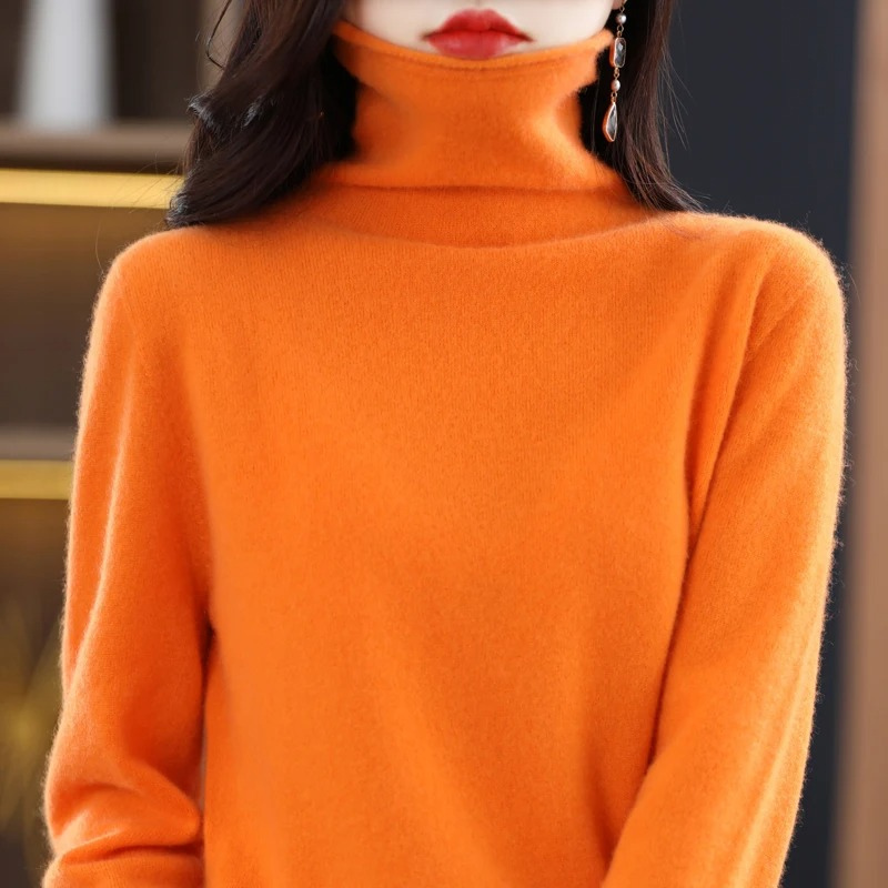 Product Image for Heidi-Mode | Luxe Cashmere Pullover Damen Weicher Rollkragenpullover, Warm & Stilvoll, Orange / 5XL