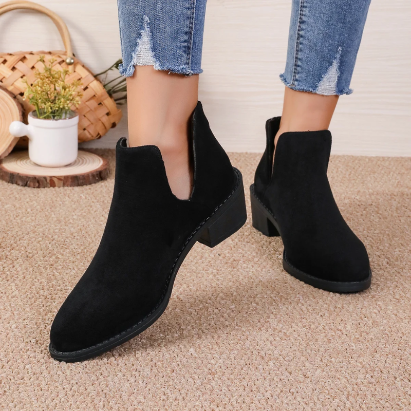 Product Image for Heidi-Mode | Freizeit Suède Ankle Boots mit Bequemer Passform Damen Ankle Boots, Schwarz / 44