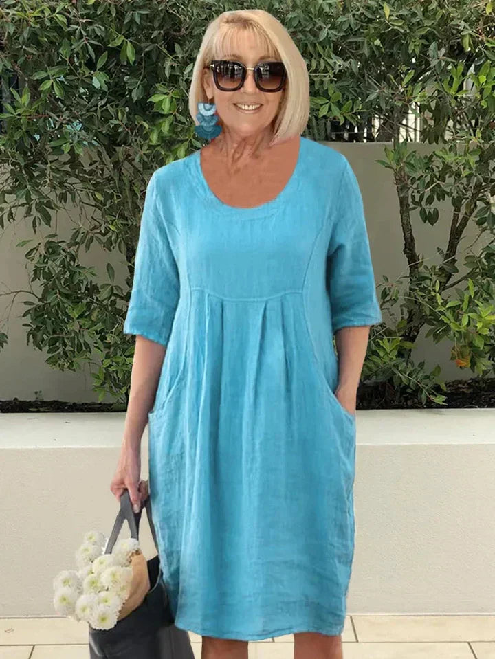 Product Image for Essentials Midi-Jurk Met Zakken, Blauw / S