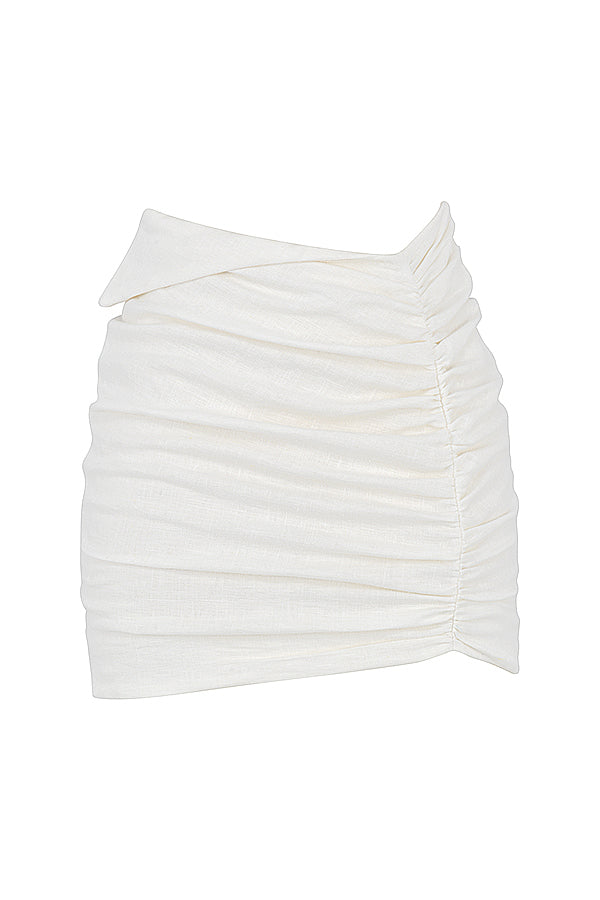 Product Image for Heidi-Mode | Off White Cropped Wickelbluse mit Gefaltetem Taillierten Minirock, Rock / XS
