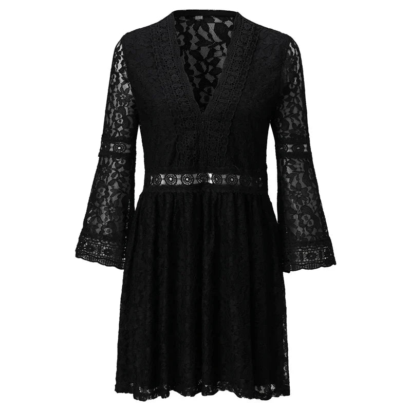 Product Image for Heidi-Mode | Zeitloses Weißes Sommerkleid für Damen, Schwarz / 2XL
