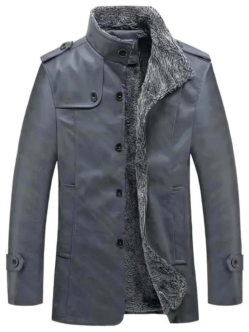 Product Image for Heidi-Mode - Warmes Fleece für Herren PU Jacke, Graue / M