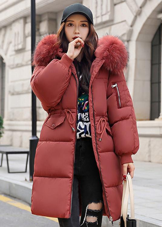 Product Image for Heidi Mode | Festliche Fellkragen Mittellange Baumwolljacke, XL / Rot