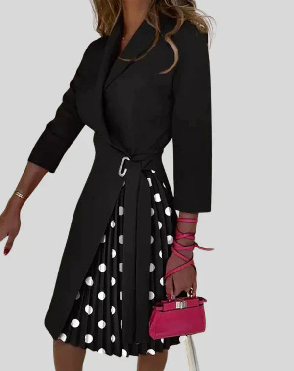 Product Image for Heidi-Mode | Elegante Schicke Blazer Kleid, Schwarze Polka-Dots / S