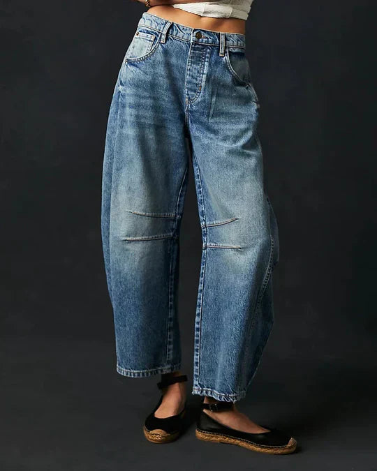 Product Image for Heidi-Mode | Mittelhoch Taillen Röhrenjeans für Frauen, Dunkelblau / L