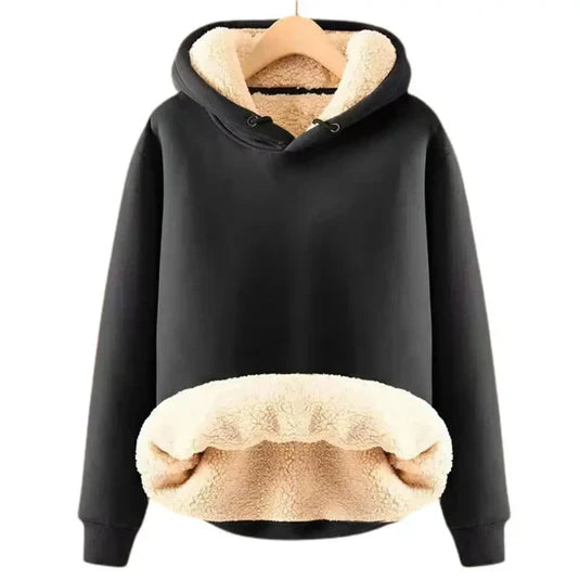 Product Image for Sherpa Fleecejacke mit Kapuze, Schwarz / XL