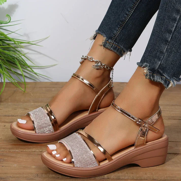 Product Image for Heidi-Mode | Stilvolle Orthopädische Sandale, Gold / 37
