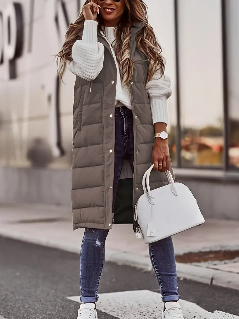 Product Image for Heidi-Mode | Langer Bodywarmer Weste für Damen, Grau / 24 (2XL)