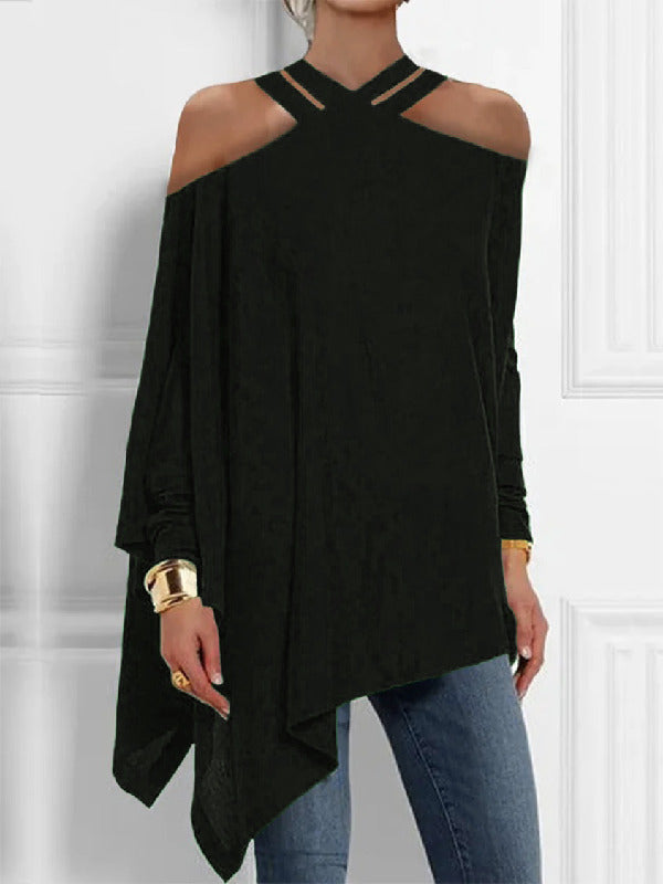 Product Image for Heidi-Mode | Blusen und Asymmetrische T-Shirts in Uni mit Schulterfreien Tops, Schwarz / M