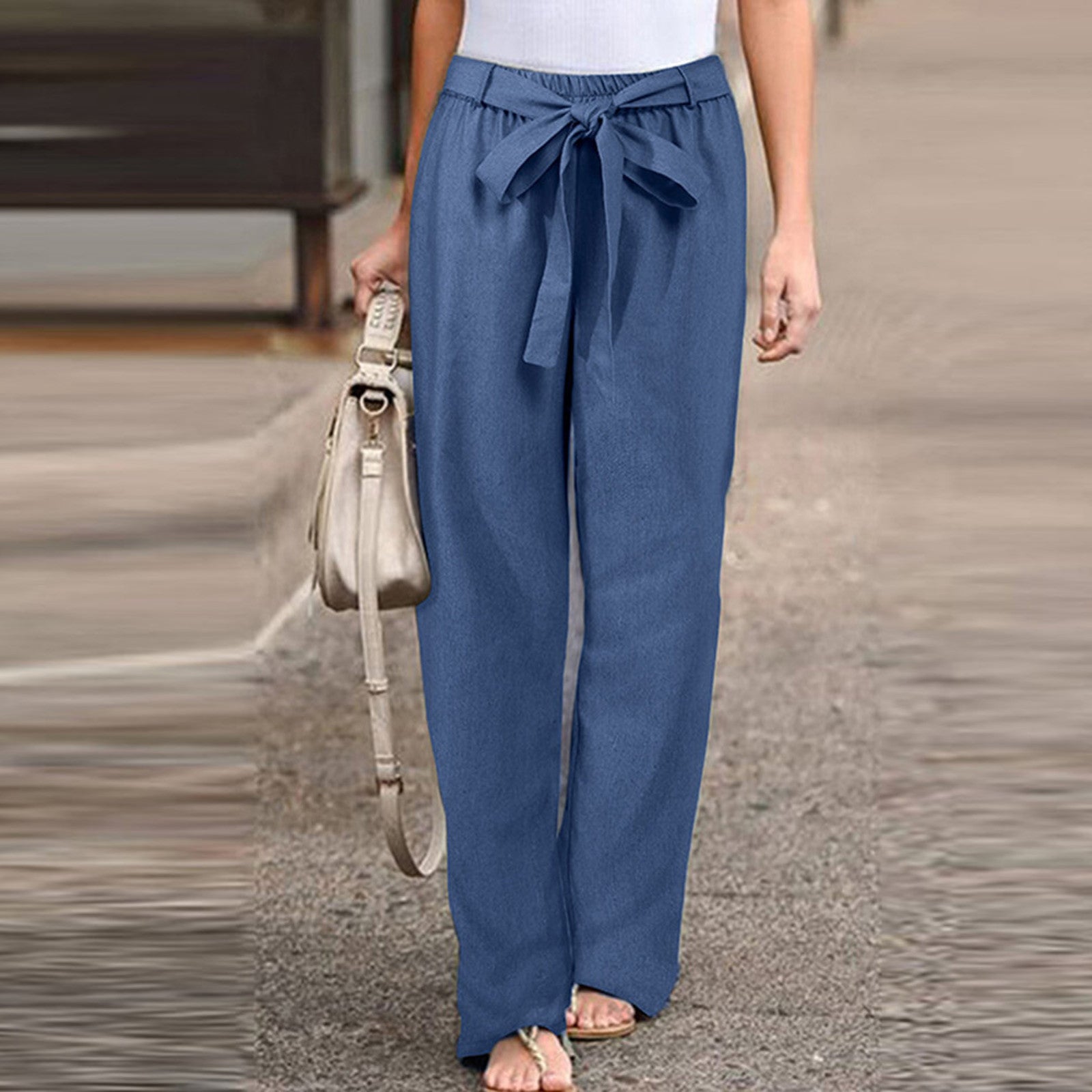 Product Image for Damen Leinenhose, Blau / 3XL