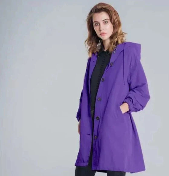 Product Image for Heidi-Mode | Übergroße Kapuzen Windbreaker Regenjacke, Lila / 42/L
